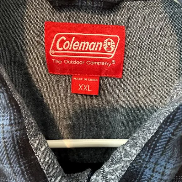 Coleman Navy Blue Men's Flannel Shirt Sz XXL - Picture 4 of 5